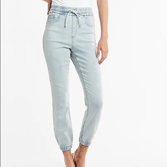 Express Denim - NWOT Express High Waisted Knit Elastic Waist Slim Supersoft Jogger Jeans